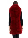 Kadın Reks Kapüşonlu Yelek - Kırmızı