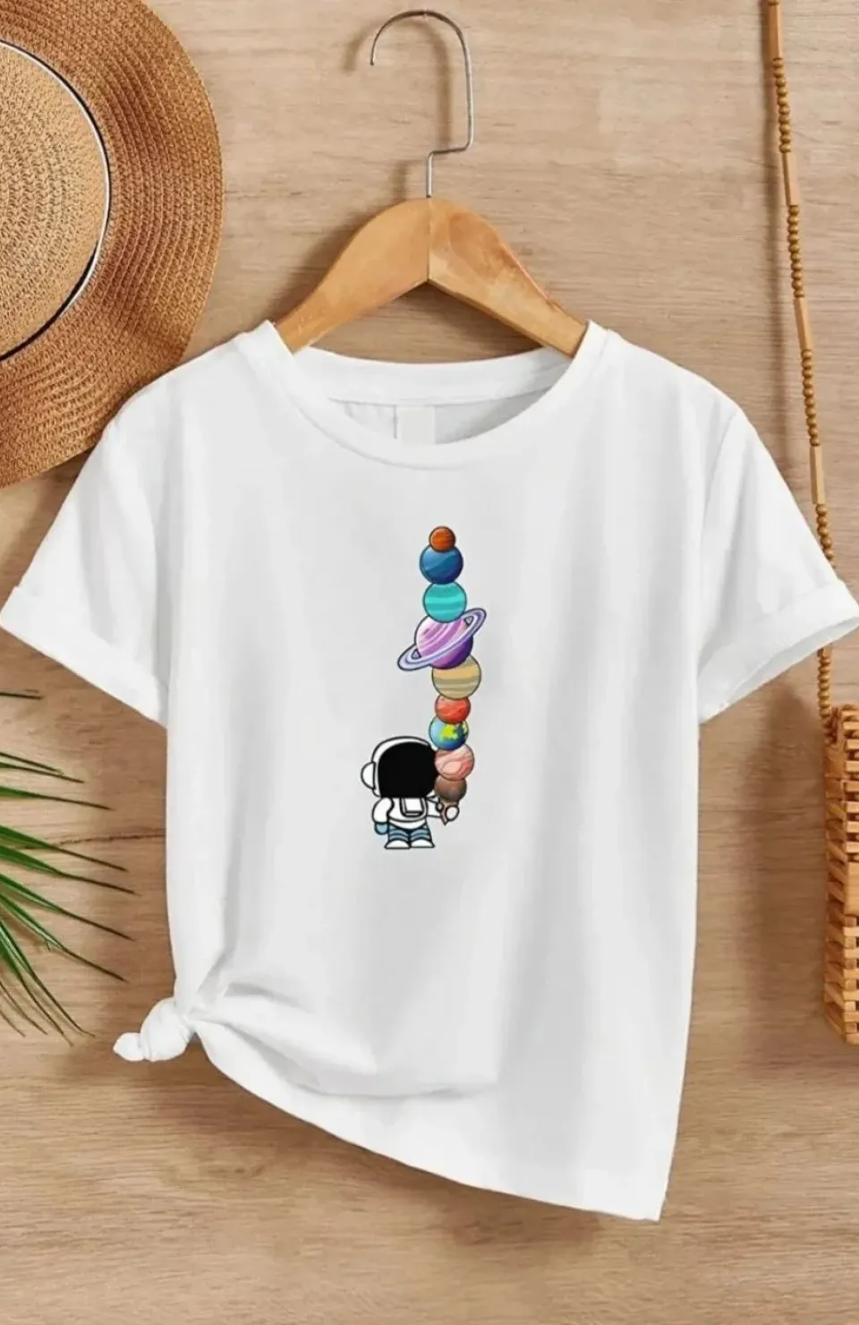 Çocuk Unisex Baskılı T-Shirt - Beyaz Somersan Giyim | Kadın, Erkek ve Çocuk Moda