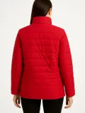 Kadın Bomber Mont Ceket – Su İtici Kumaş, Kapitone Astarlı, Fermuarlı, Kışlık - Kırmızı
