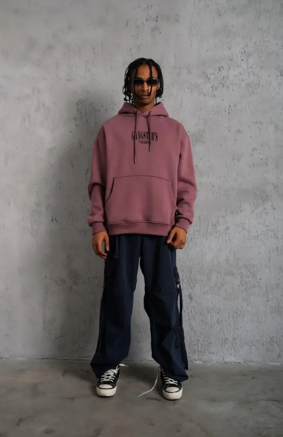 Erkek Paradise Baskılı Kapüşonlu Sweat - Gül Kurusu Somersan Giyim | Kadın, Erkek ve Çocuk Moda