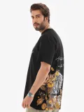 Unisex Bisiklet Yaka Baskılı Oversize T-Shirt - Siyah Somersan Giyim | Kadın, Erkek ve Çocuk Moda