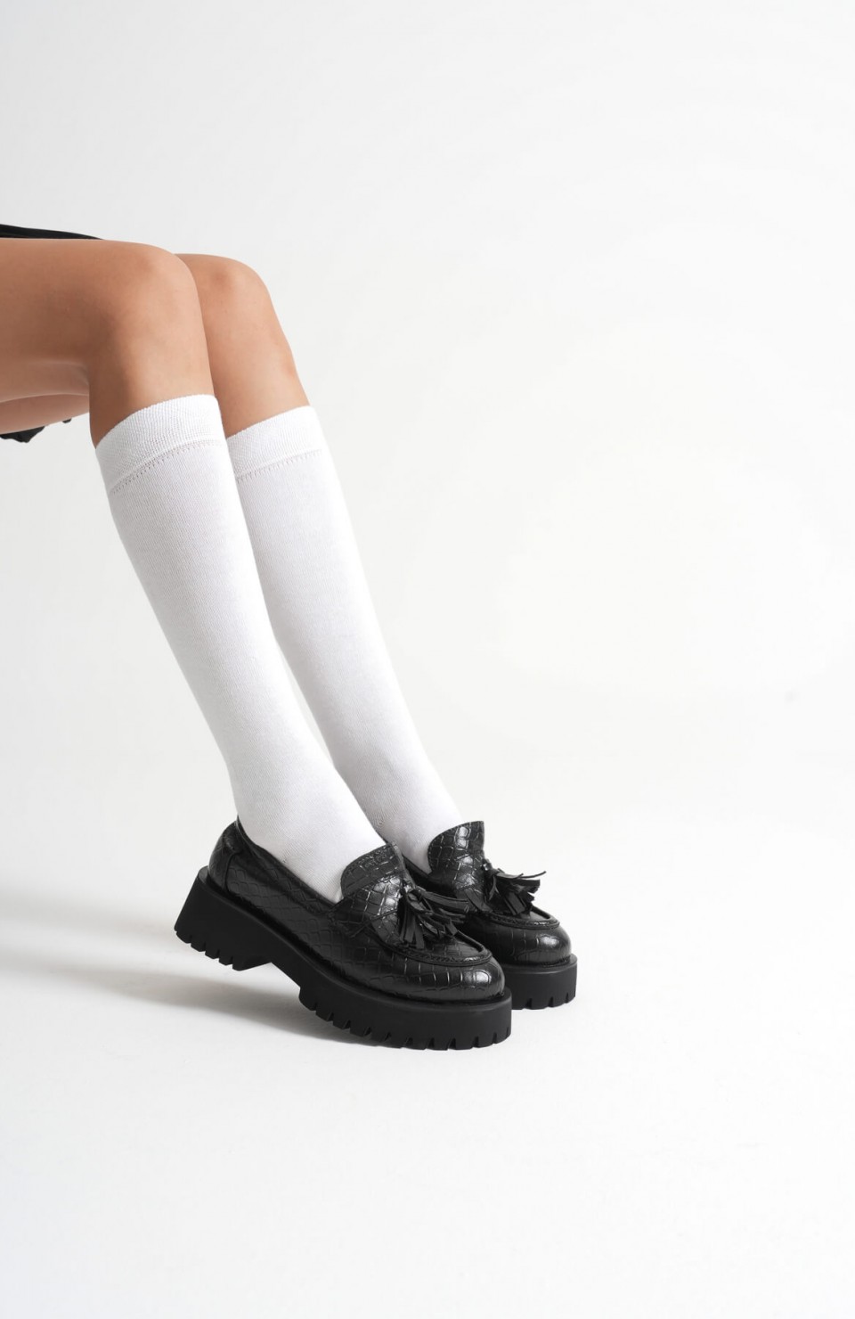 Kadın Günlük Siyah Kroko Baskılı Loafer Ayakkabı TR10MS03G Somersan Giyim | Kadın, Erkek ve Çocuk Moda