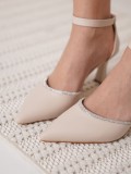 Taşlı Kadın Bej Topuklu Ayakkabı TR12MS02C Somersan Giyim | Kadın, Erkek ve Çocuk Moda
