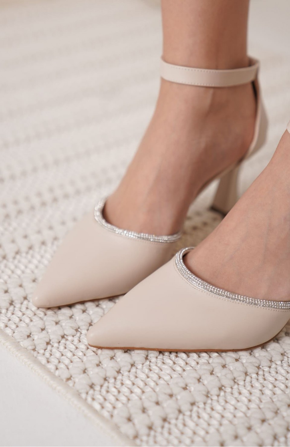 Taşlı Kadın Bej Topuklu Ayakkabı TR12MS02C Somersan Giyim | Kadın, Erkek ve Çocuk Moda