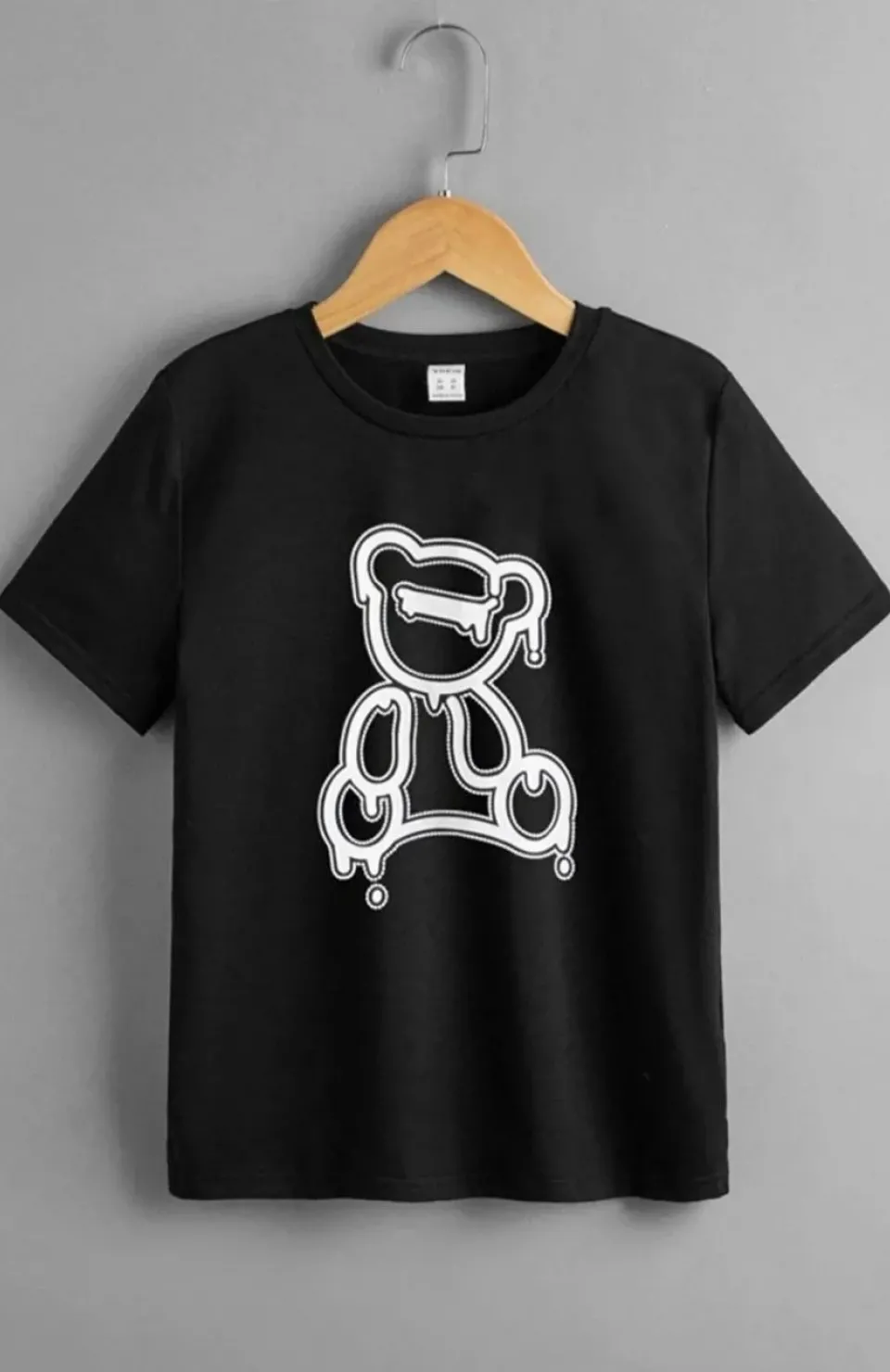 Çocuk Unisex Baskılı T-Shirt - Siyah