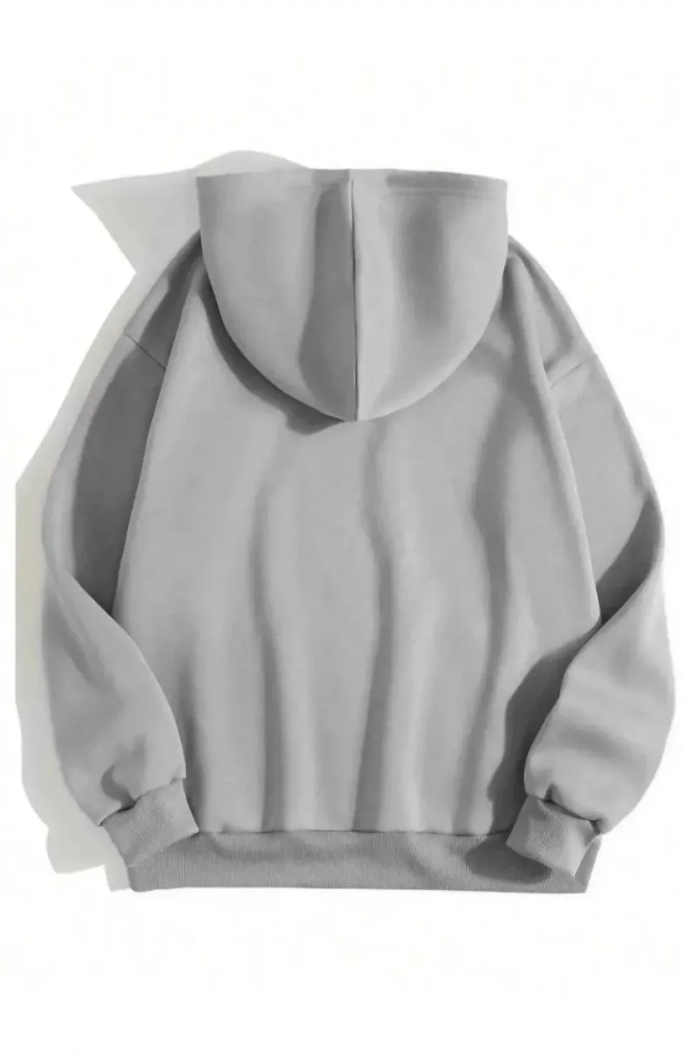 3 İplik Pamuklu Unisex Kapşonlu Sweetshirt - Gri