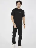 Unisex Bisiklet Yaka Slim fit T-Shirt- Siyah