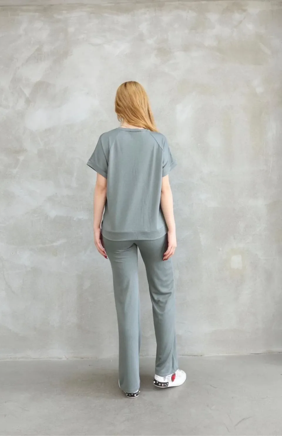 Osy Modal Yumuşak dokulu Kumaş Bisiklet Yaka Kısa Kollu Takım - Mint Yeşili