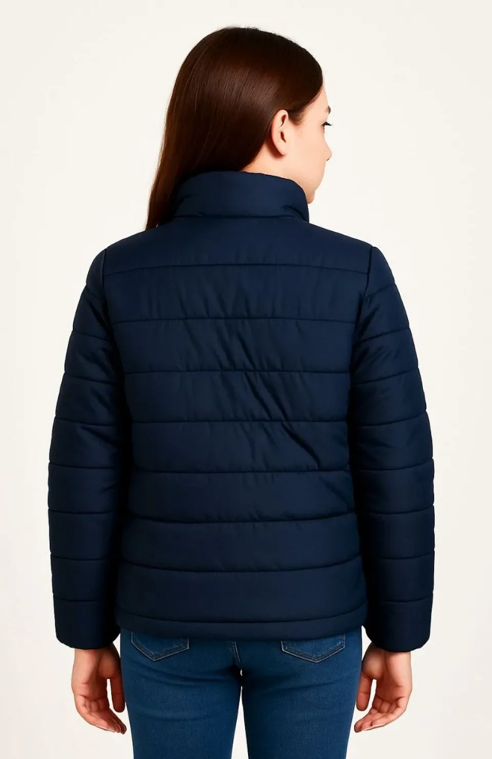 Kız Çocuk Şişme Mont Hafif ve Sıcak Tutucu Kışlık Fermuarlı Su İtici Rahat Günlük Mont Kapüşonuz Modern Tasarım - Lacivert Somersan Giyim | Kadın, Erkek ve Çocuk Moda