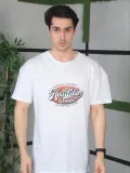 Unisex Baskılı Oversize T-Shirt - Beyaz