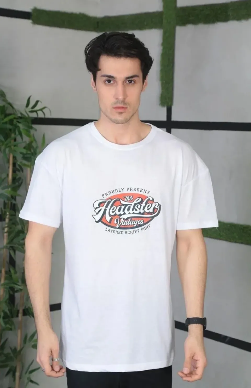 Unisex Baskılı Oversize T-Shirt - Beyaz