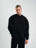 Uzun Kol Bisiklet Yaka Basic SweatShirt - Siyah