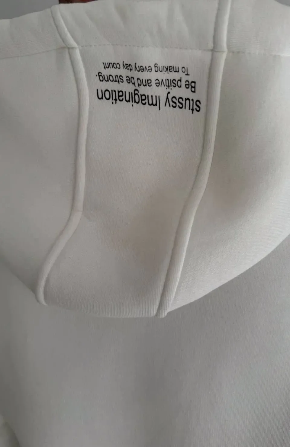 Üç İplik Kapşonlu Baskılı SweatShirt - Beyaz