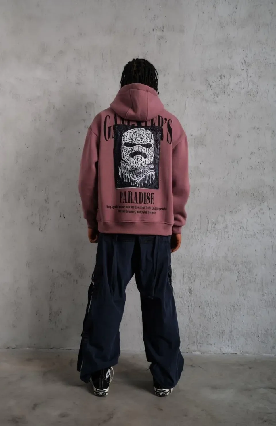 Erkek Paradise Baskılı Kapüşonlu Sweat - Gül Kurusu Somersan Giyim | Kadın, Erkek ve Çocuk Moda