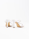 Beyaz Taşlı İnce Bantlı Kadın Topuklu Terlik TR20MY01B Somersan Giyim | Kadın, Erkek ve Çocuk Moda