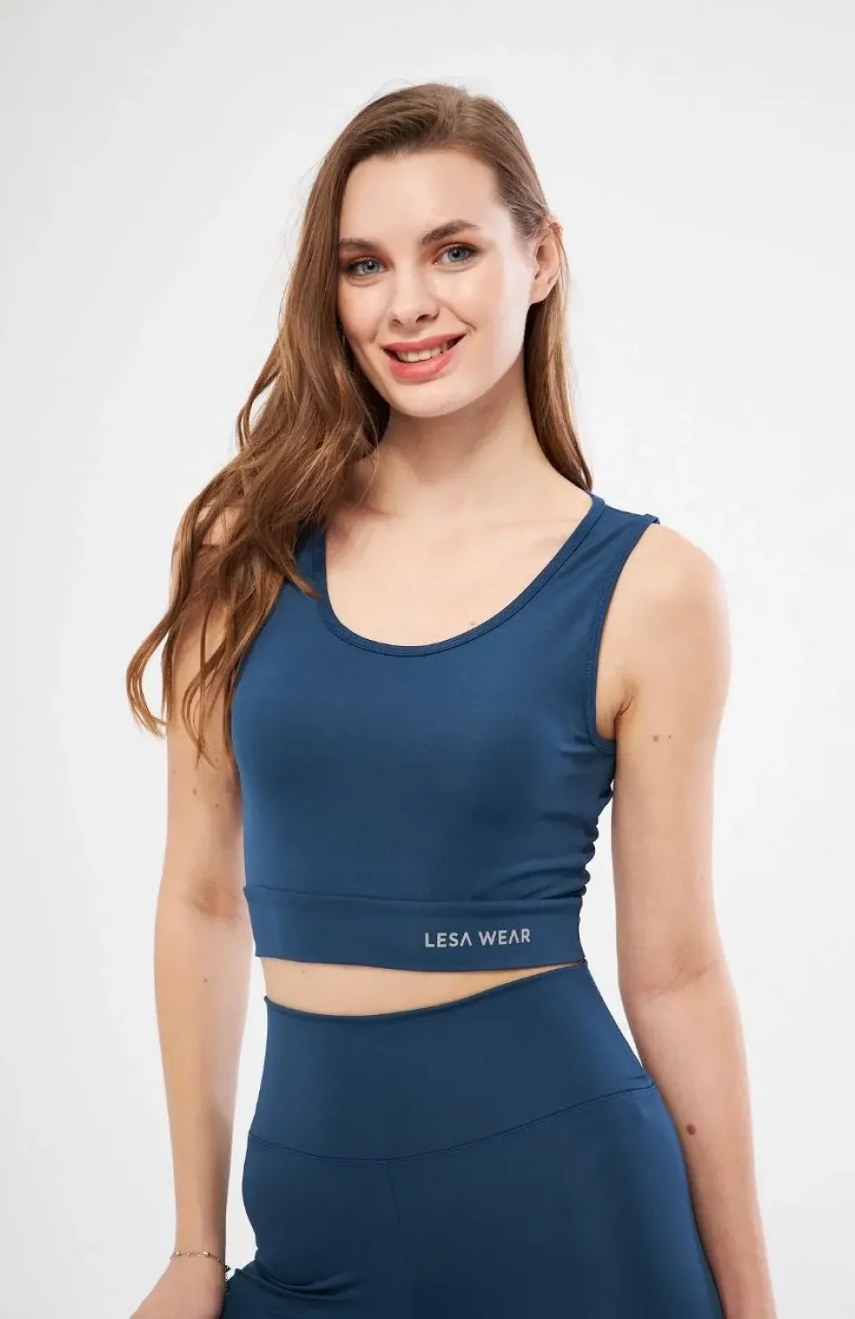 Kolsuz Sporcu Baskılı Crop - Turkuaz