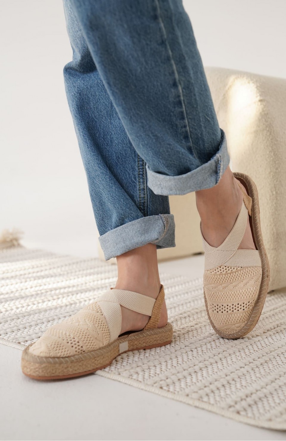 Kadın Bej Espadril Ayakkabı TR19MY01C Somersan Giyim | Kadın, Erkek ve Çocuk Moda