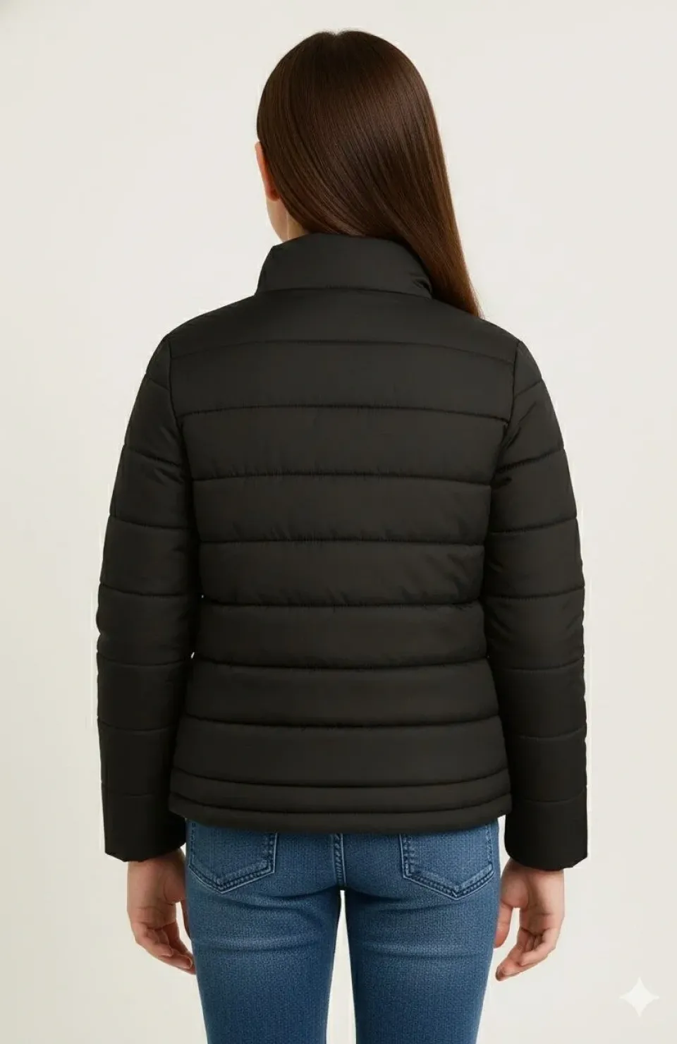 Kız Çocuk Şişme Mont Hafif ve Sıcak Tutucu Kışlık Fermuarlı Su İtici Rahat Günlük Mont Kapüşonuz Modern Tasarım - Siyah Somersan Giyim | Kadın, Erkek ve Çocuk Moda