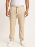 Erkek Keten Pantolon – Cepli, Beli Lastikli ve Bağcıklı, Nefes Alan Rahat Kalıp, Yazlık ve Baharlık Günlük Giyim, Şık & Konforlu Boru Paça Model - Bej