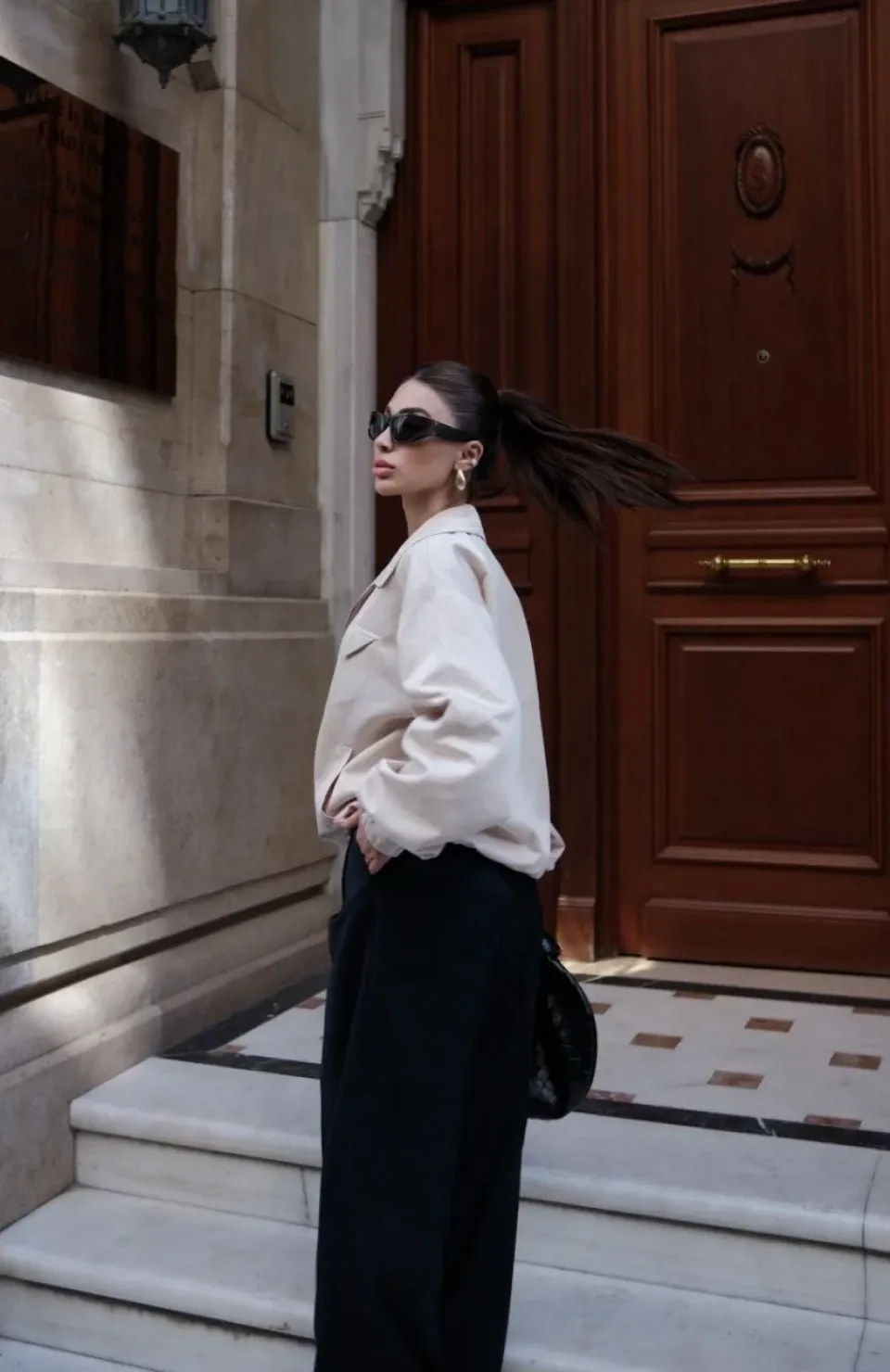 Fermuarlı Gömlek Yaka Bomber Ceket - Beyaz Somersan Giyim | Kadın, Erkek ve Çocuk Moda