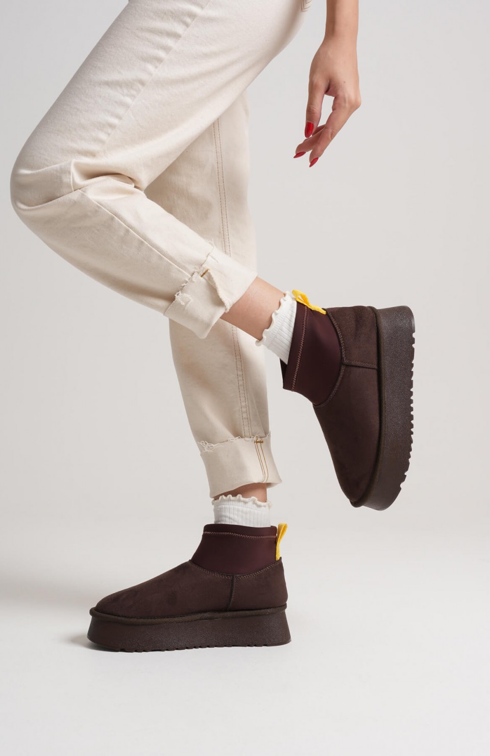 Kadın Acı Kahve Kışlık İçi Kürklü Kalın Taban Bot TR04MK04D Somersan Giyim | Kadın, Erkek ve Çocuk Moda
