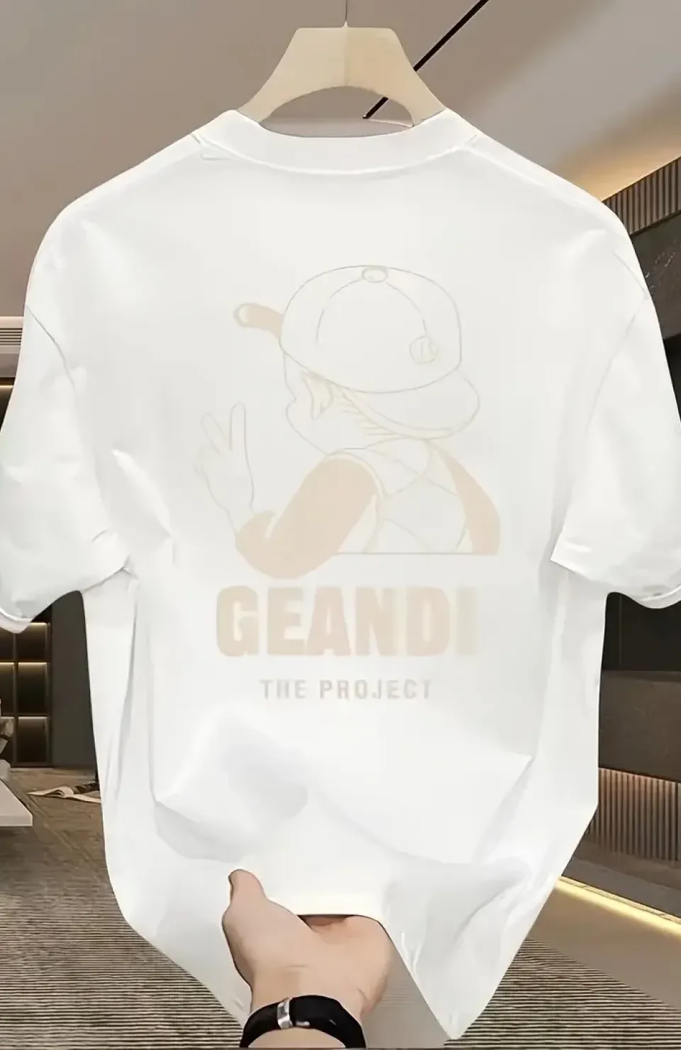 Geniş Kesim Pamuklu Tişört - 