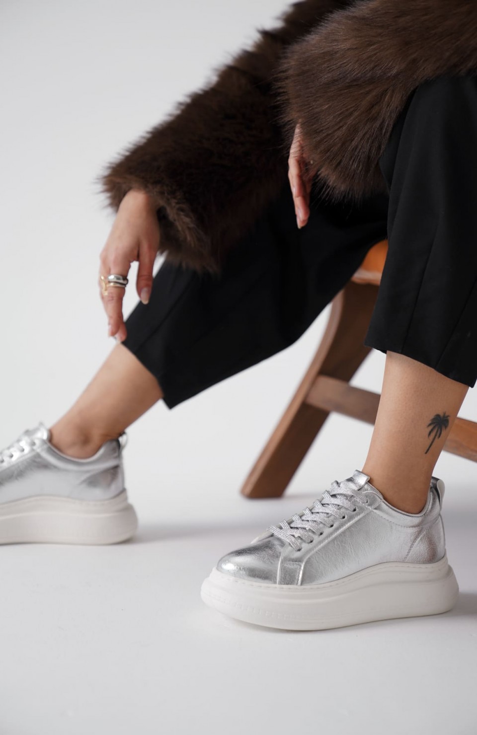 Gümüş Kadın Sneaker TR01MS05B Somersan Giyim | Kadın, Erkek ve Çocuk Moda