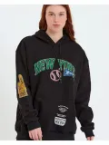 Kadın Baskılı Kapüşonlu Sweatshirt - Siyah Somersan Giyim | Kadın, Erkek ve Çocuk Moda