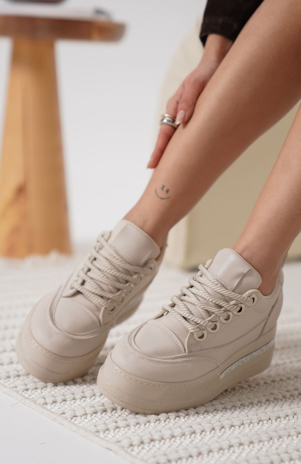 Kadın Bej Gizli Topuklu Sneaker TR04MS01C Somersan Giyim | Kadın, Erkek ve Çocuk Moda