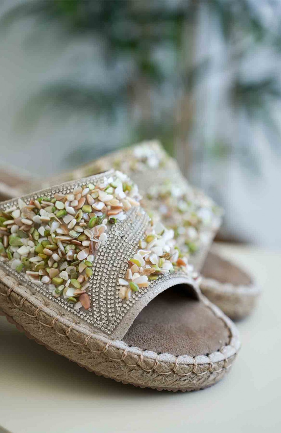 Kadın Bej Taş İşlemeli Terlik TR35MY08B Somersan Giyim | Kadın, Erkek ve Çocuk Moda