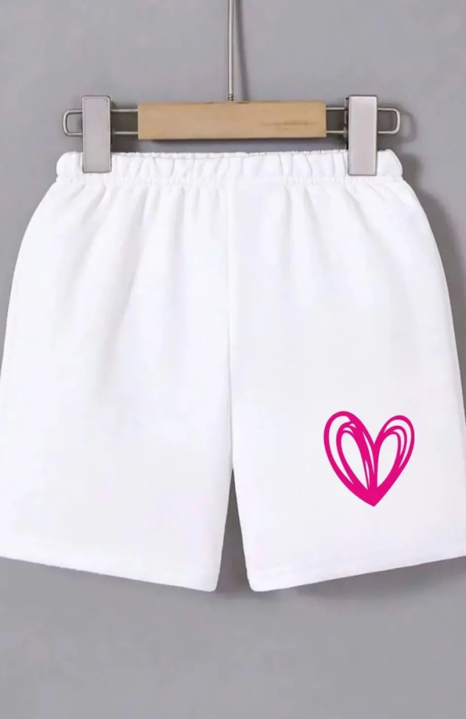 Kadın Beli Lastikli Baskılı Mini Şort - Beyaz