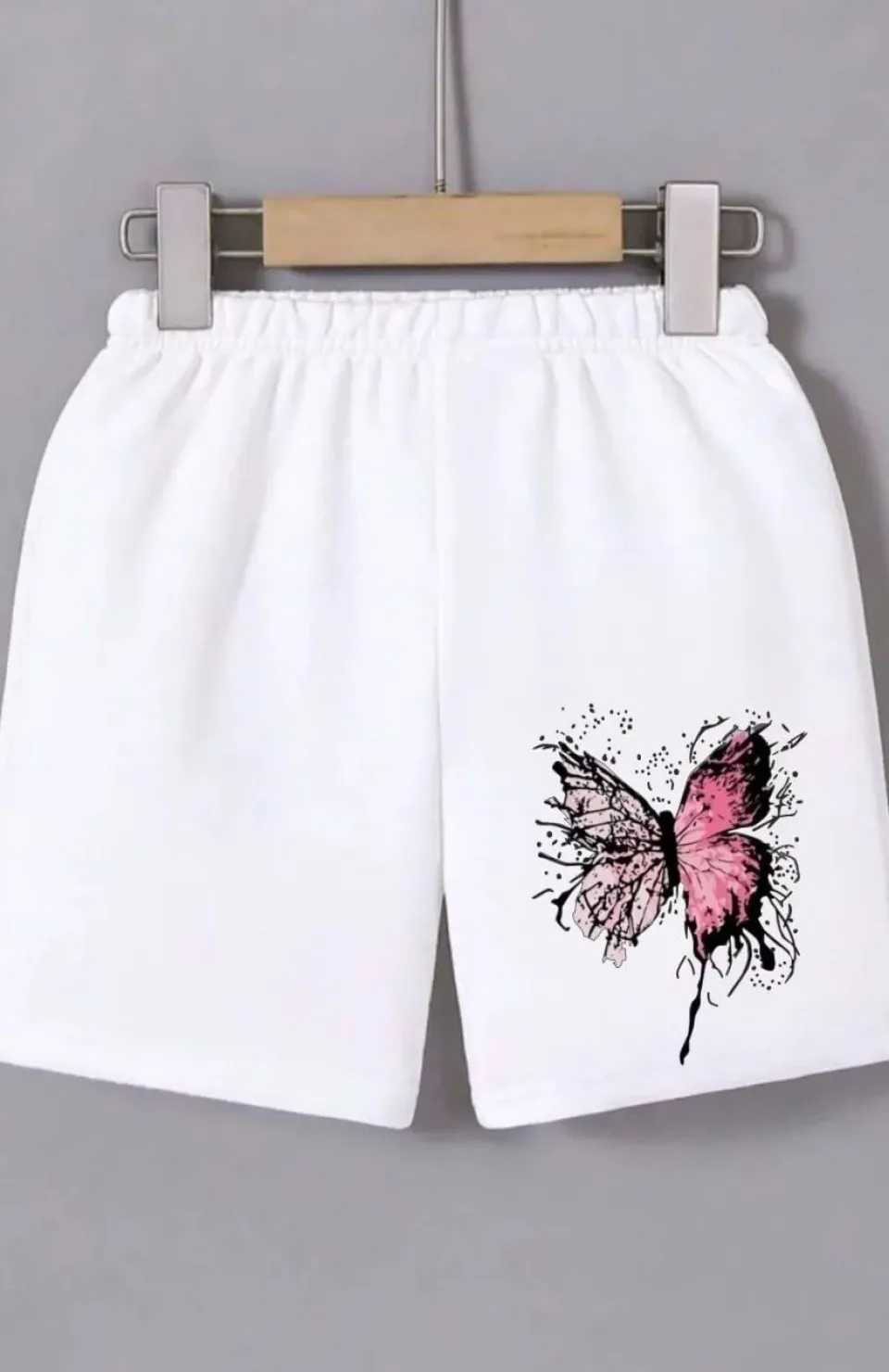 Kadın Beli Lastikli Baskılı Mini Şort - Beyaz Somersan Giyim | Kadın, Erkek ve Çocuk Moda