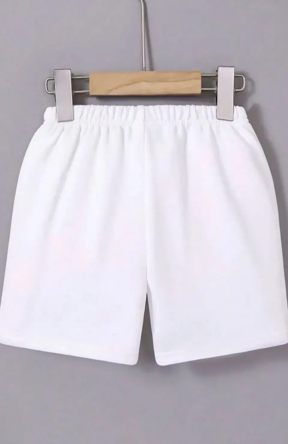 Kadın Beli Lastikli Mini Düz Şort - Beyaz