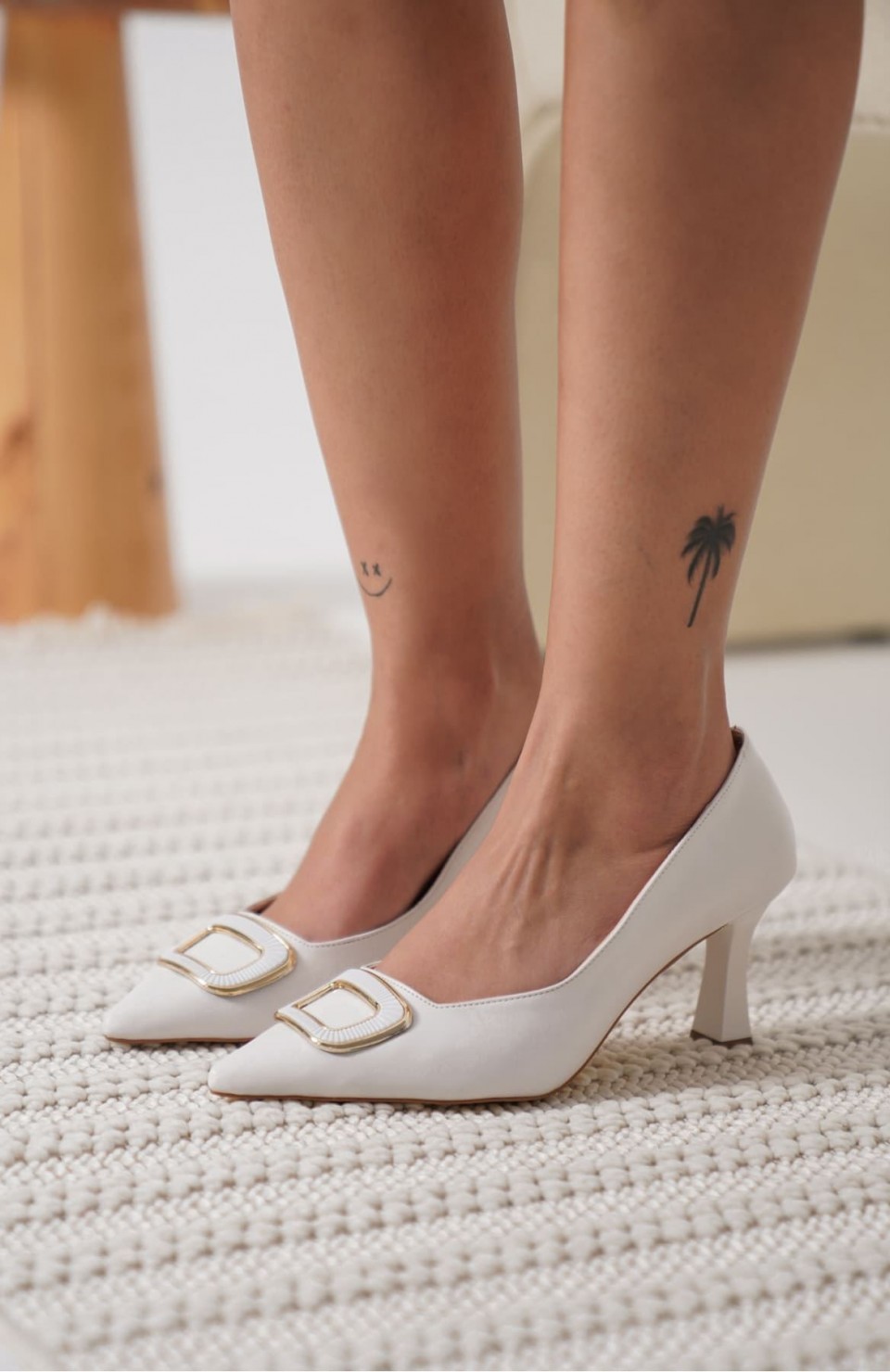 Kadın Beyaz Topuklu Ayakkabı TR12MS07B Somersan Giyim | Kadın, Erkek ve Çocuk Moda