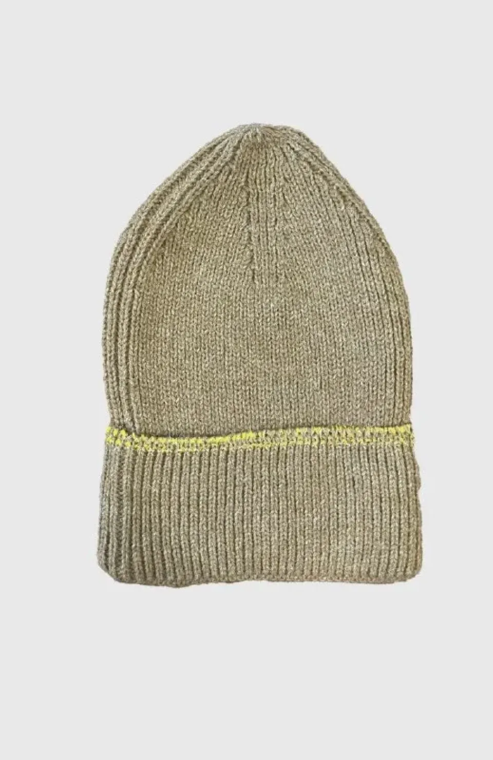 Kadın Dokuma Simli Triko Bere - Kahverengi