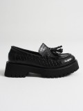 Kadın Günlük Siyah Kroko Baskılı Loafer Ayakkabı TR10MS03G Somersan Giyim | Kadın, Erkek ve Çocuk Moda