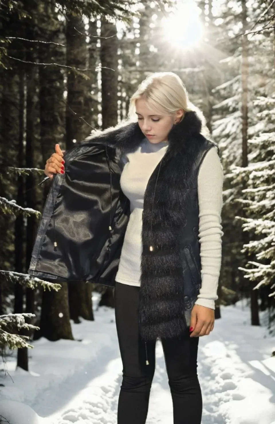 Kadın Kolsuz Fermuarlı Yelek - Lacivert Somersan Giyim | Kadın, Erkek ve Çocuk Moda