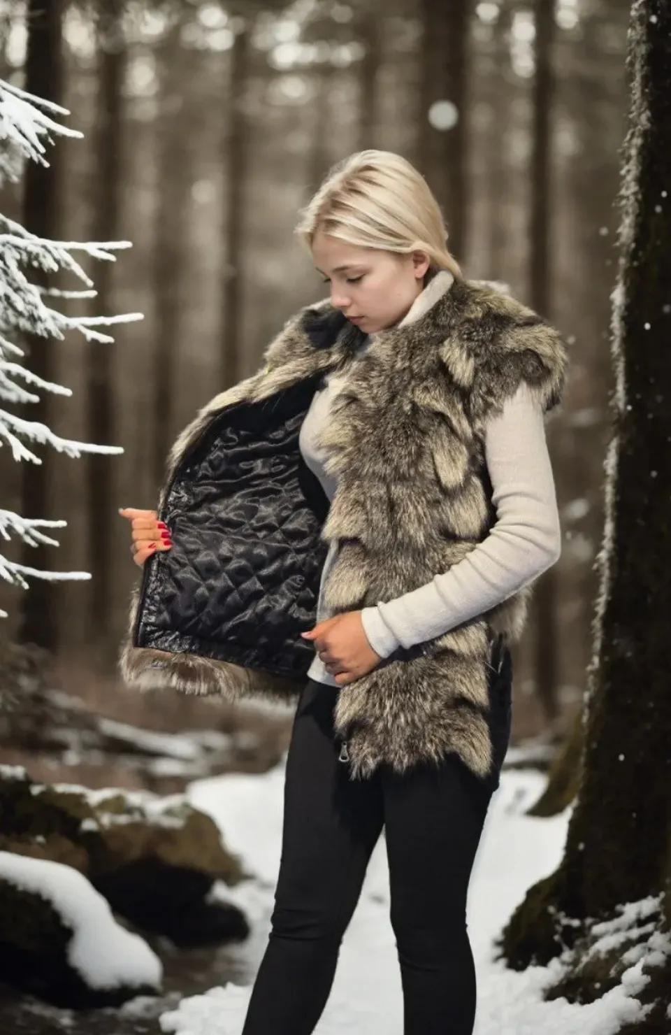 Kadın Kolsuz Hakiki Deri Kürk - Siyah Somersan Giyim | Kadın, Erkek ve Çocuk Moda