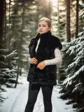 Kadın Kolsuz Hakiki Kürk - Siyah Somersan Giyim | Kadın, Erkek ve Çocuk Moda