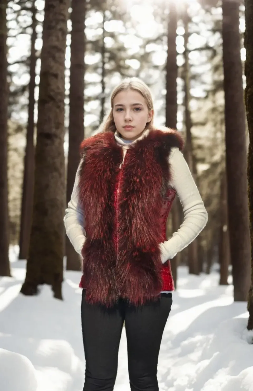 Kadın Kolsuz Hakiki Yelek - Fuşya Somersan Giyim | Kadın, Erkek ve Çocuk Moda