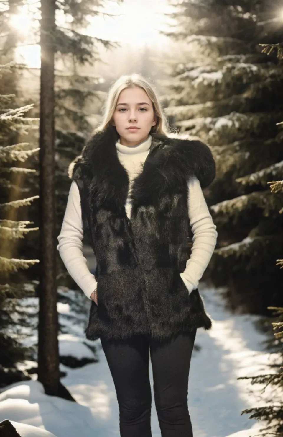 Kadın Kolsuz Kapüşonlu Yelek - Siyah Somersan Giyim | Kadın, Erkek ve Çocuk Moda