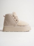 Kadın Kürklü Bej Kışlık Kalın Tabanlı Bot TR04MK03B Somersan Giyim | Kadın, Erkek ve Çocuk Moda