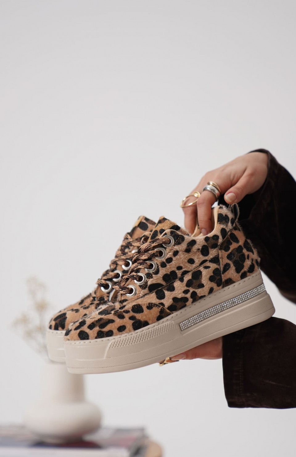 Kadın Leopar Desenli Gizli Topuklu Sneaker TR04MS01E Somersan Giyim | Kadın, Erkek ve Çocuk Moda