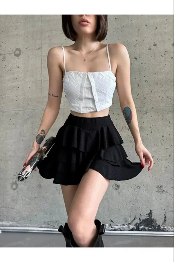 Kadın Mykonos Basic Etek - Siyah