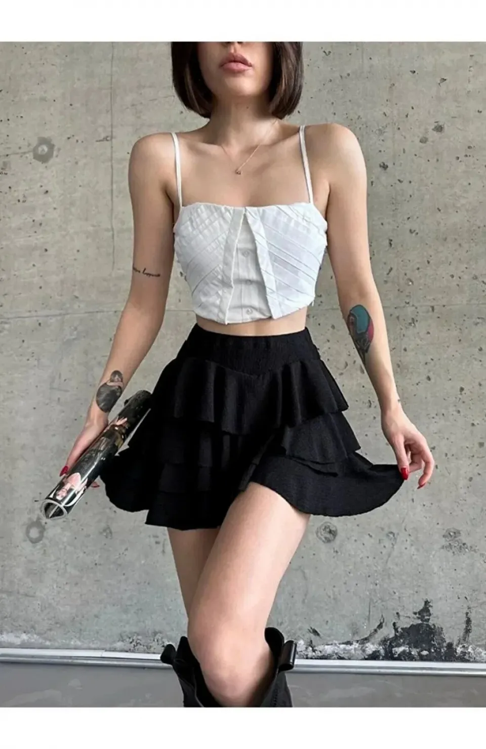 Kadın Mykonos Basic Etek - Siyah Somersan Giyim | Kadın, Erkek ve Çocuk Moda