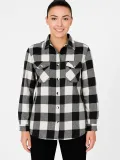 Kadın Oduncu Gömlek – Uzun Kollu, Şardonlu Kumaş, Kırmızı Beyaz Kareli Desen, Regular Fit, Çift Cepli, Manşetli Günlük Şık Stil - Siyah Somersan Giyim | Kadın, Erkek ve Çocuk Moda