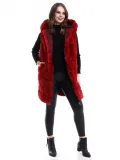 Kadın Reks Kapüşonlu Yelek - Kırmızı Somersan Giyim | Kadın, Erkek ve Çocuk Moda