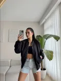 Kadın Siyah Bomber Mont – Oversize Rahat Kalıp, Fermuarlı Cepli, Günlük Kombinlere Uygun Hafif Kapitone Mont- Siyah Somersan Giyim | Kadın, Erkek ve Çocuk Moda