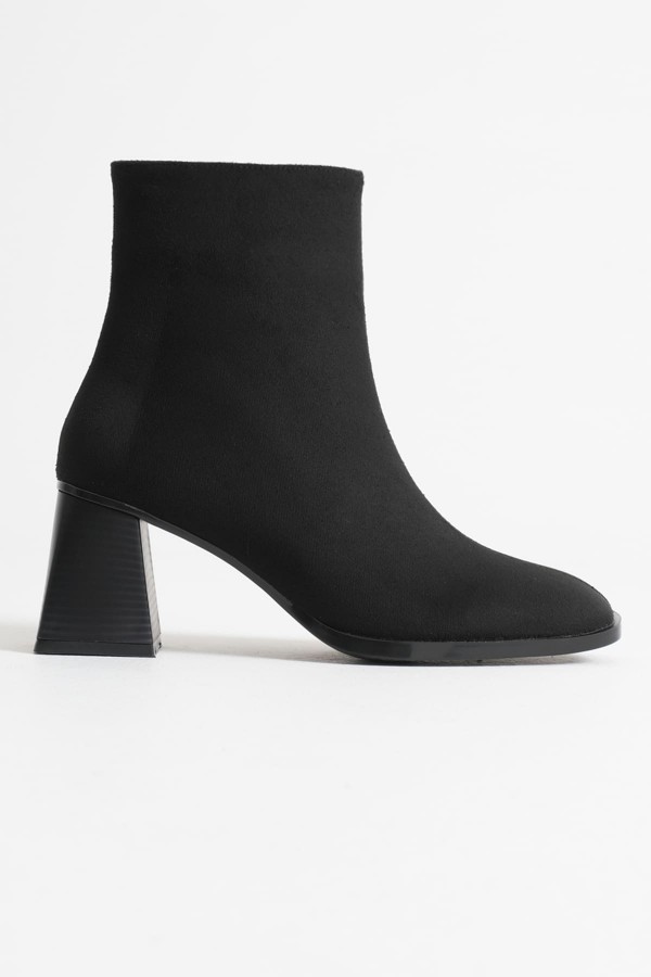 Kadın Siyah Süet Topuklu BotTR08MK24D