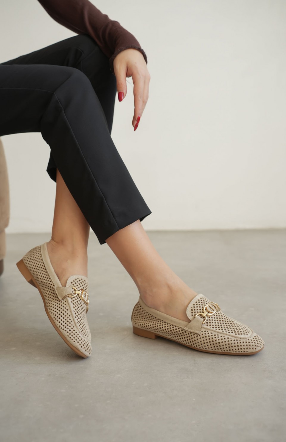 Kadın Süet Bej Günlük Ayakkabı TR27MS02B Somersan Giyim | Kadın, Erkek ve Çocuk Moda